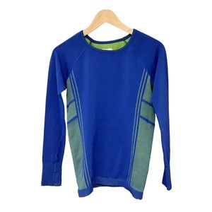 Athleta Womens Neothermal Blue Green Activewear Pullover Top Womens Size Medium